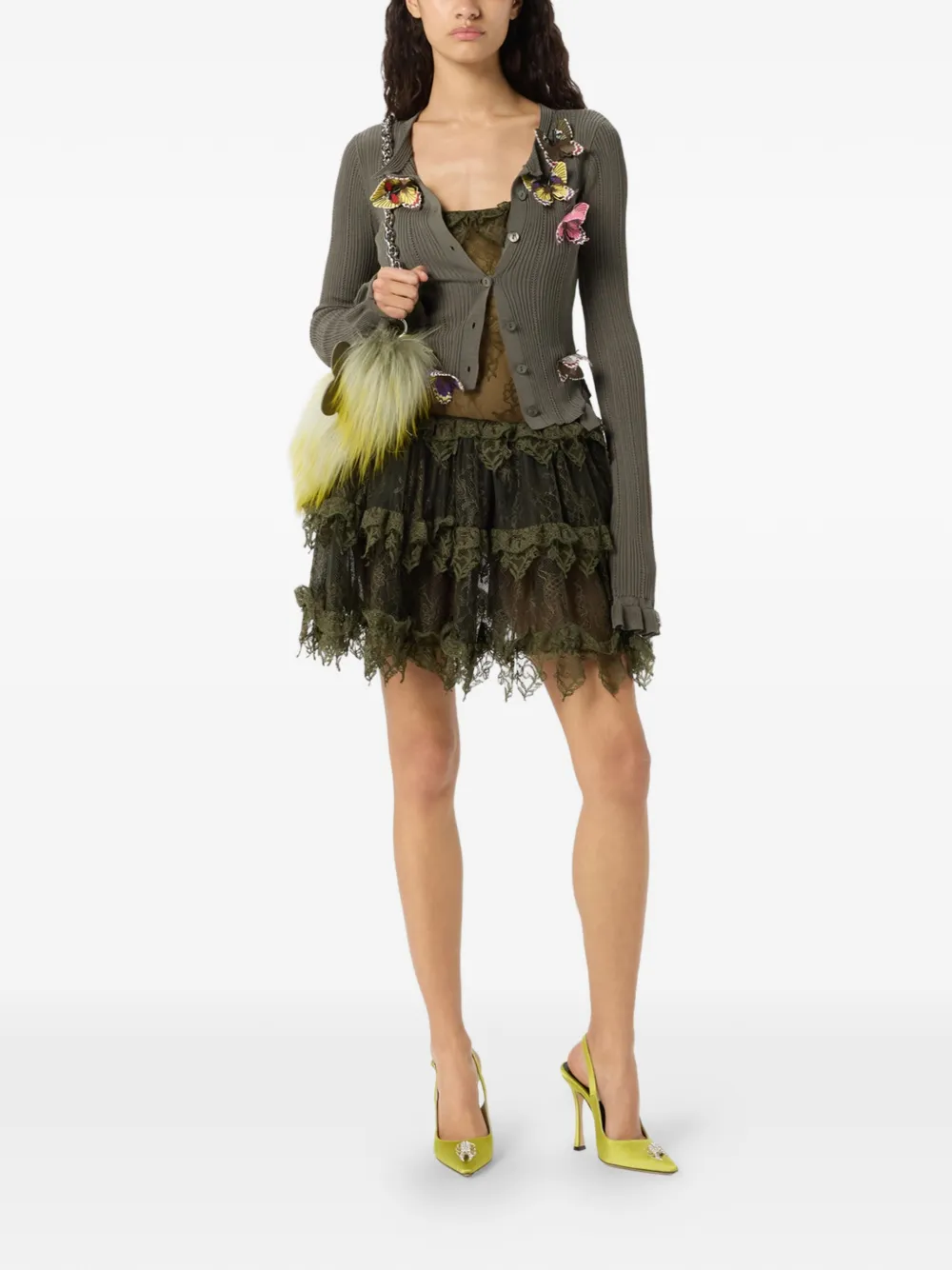Blumarine Mini-jurk met ruches Groen
