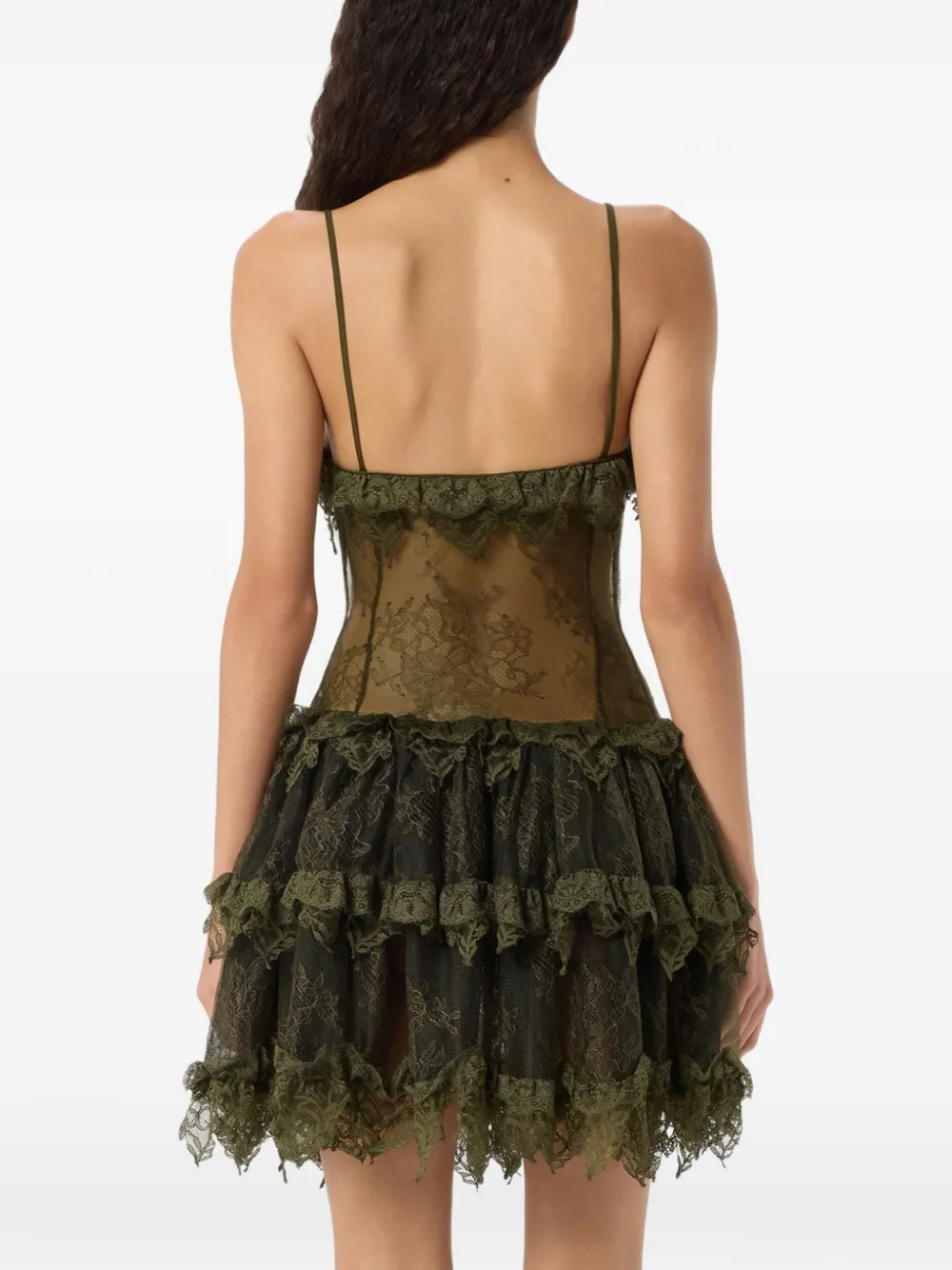 Blumarine Mini-jurk met ruches Groen