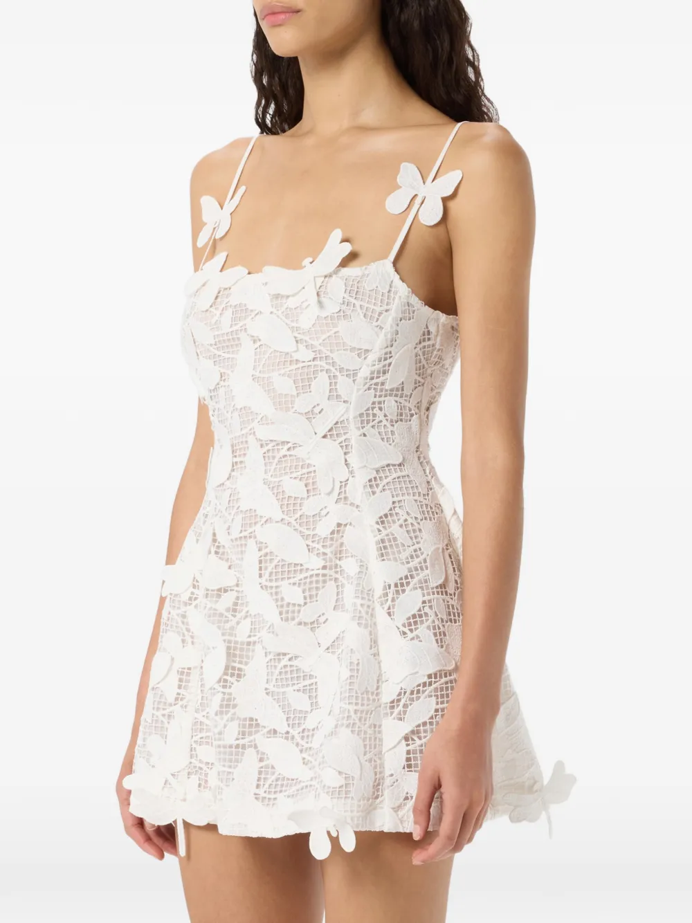 Blumarine Mini-jurk met vlinderapplicatie Wit