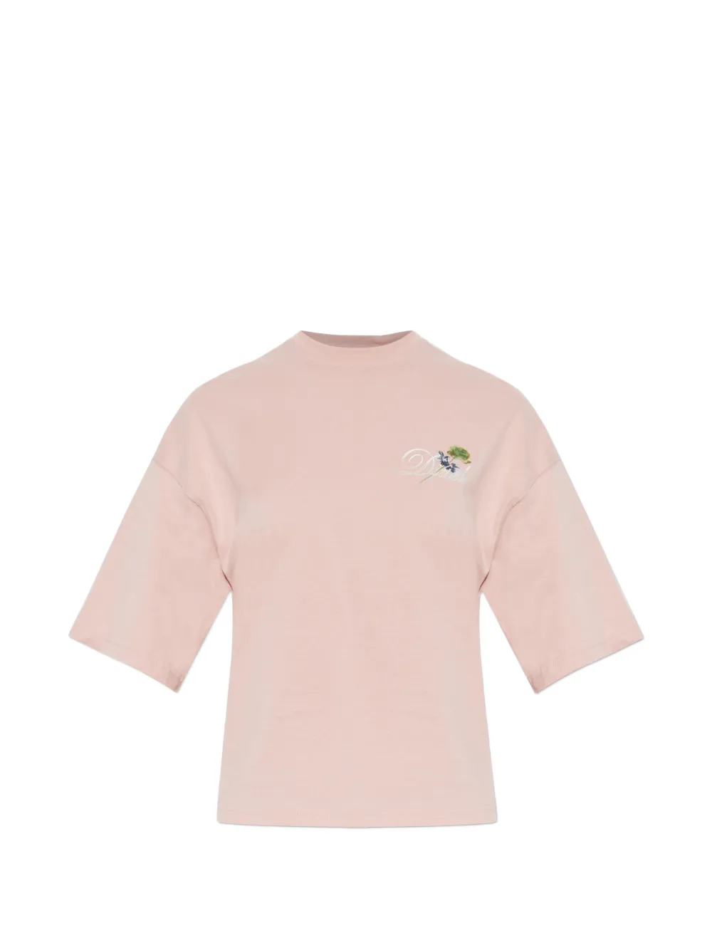 Diesel T-Cropyn embroidered-logo T-shirt - Rosa