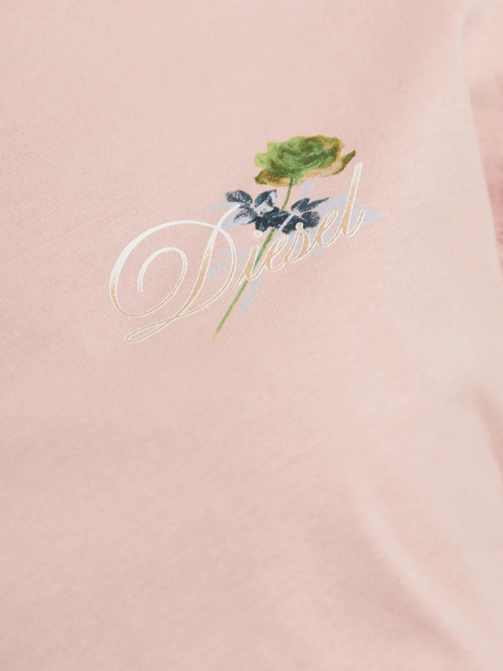 Diesel T-Cropyn T-shirt met geborduurd logo Roze