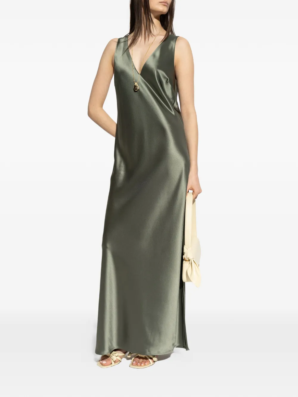 By Malene Birger Levita jurk met V-hals - Groen