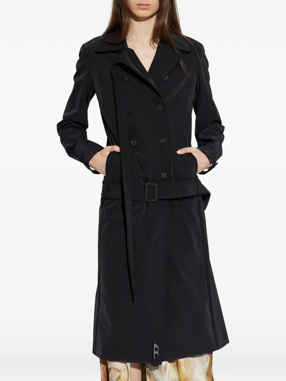  Diesel G-ale Double-breasted Belted Coat - Black 