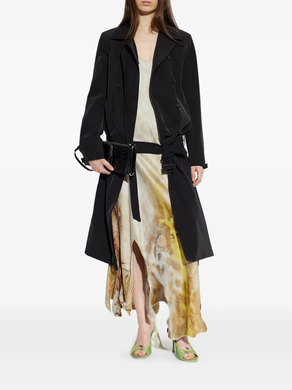  Diesel G-ale Double-breasted Belted Coat - Black 