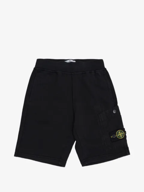 Stone Island Junior shorts con bolsillo de parche
