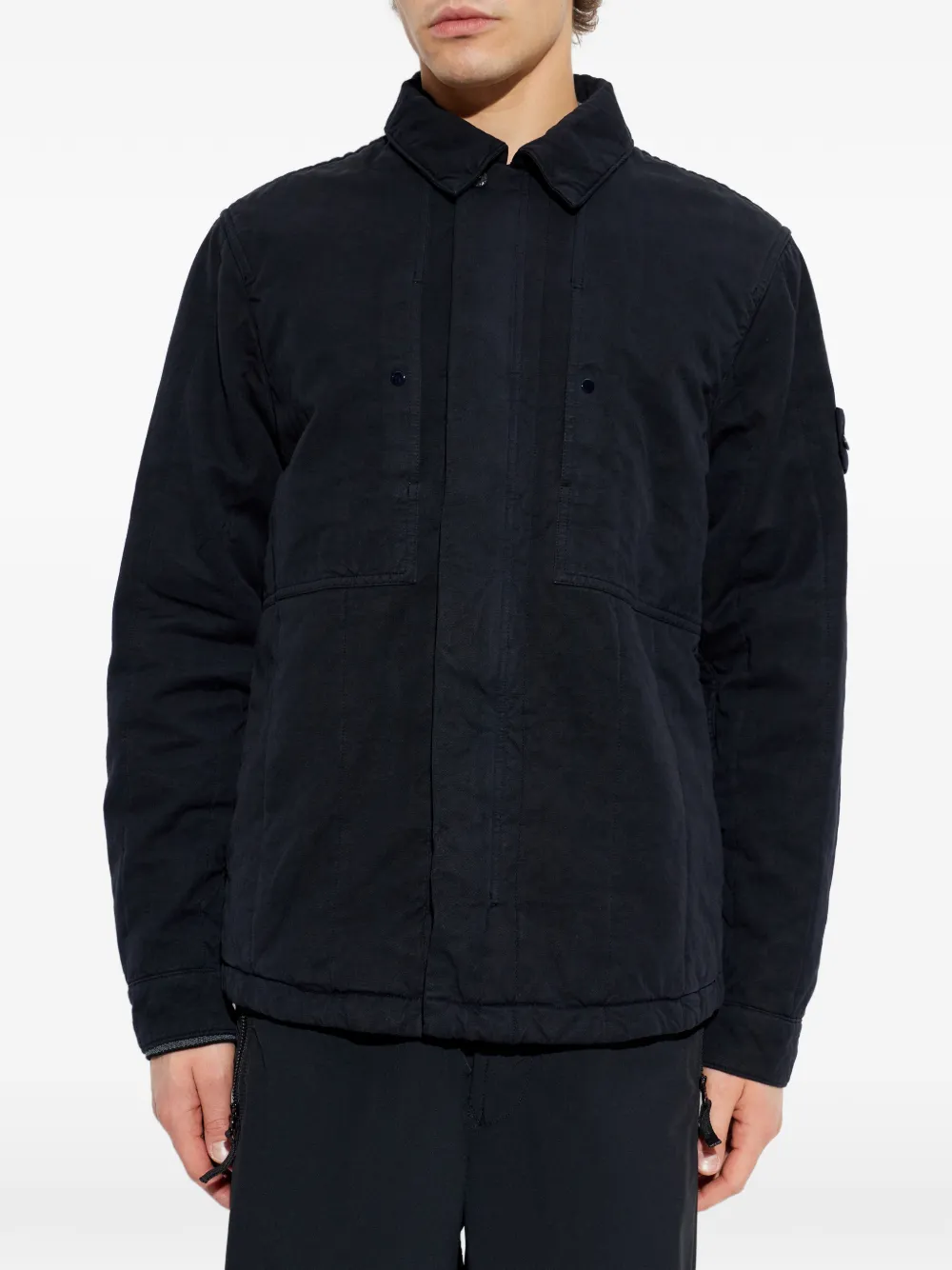 Stone Island Ghost jack met knooppatch Blauw