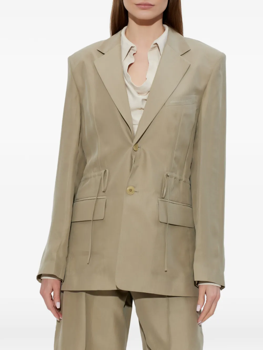  Alexander Wang Drawstring Pocket Blazer - Neutrals 