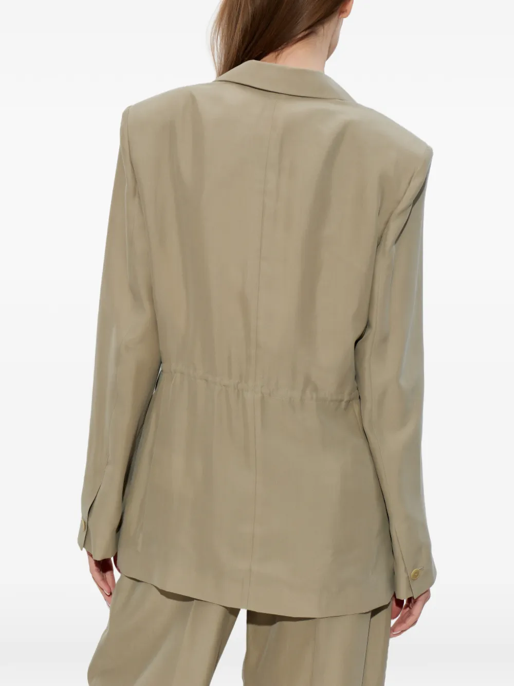 Alexander Wang Ruched Waist Blazer in Neutrals, view 4