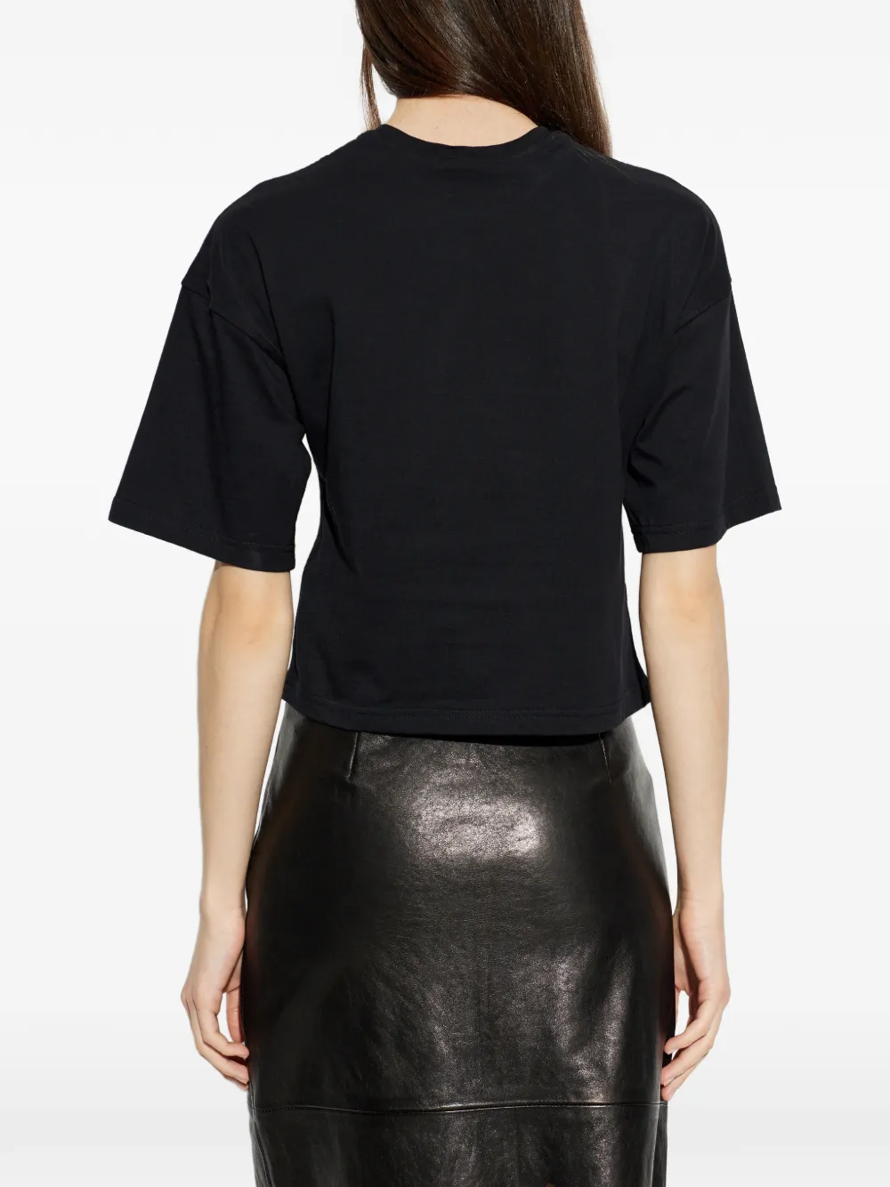 Diesel T-Cropyn cropped T-shirt met bloemenprint Zwart