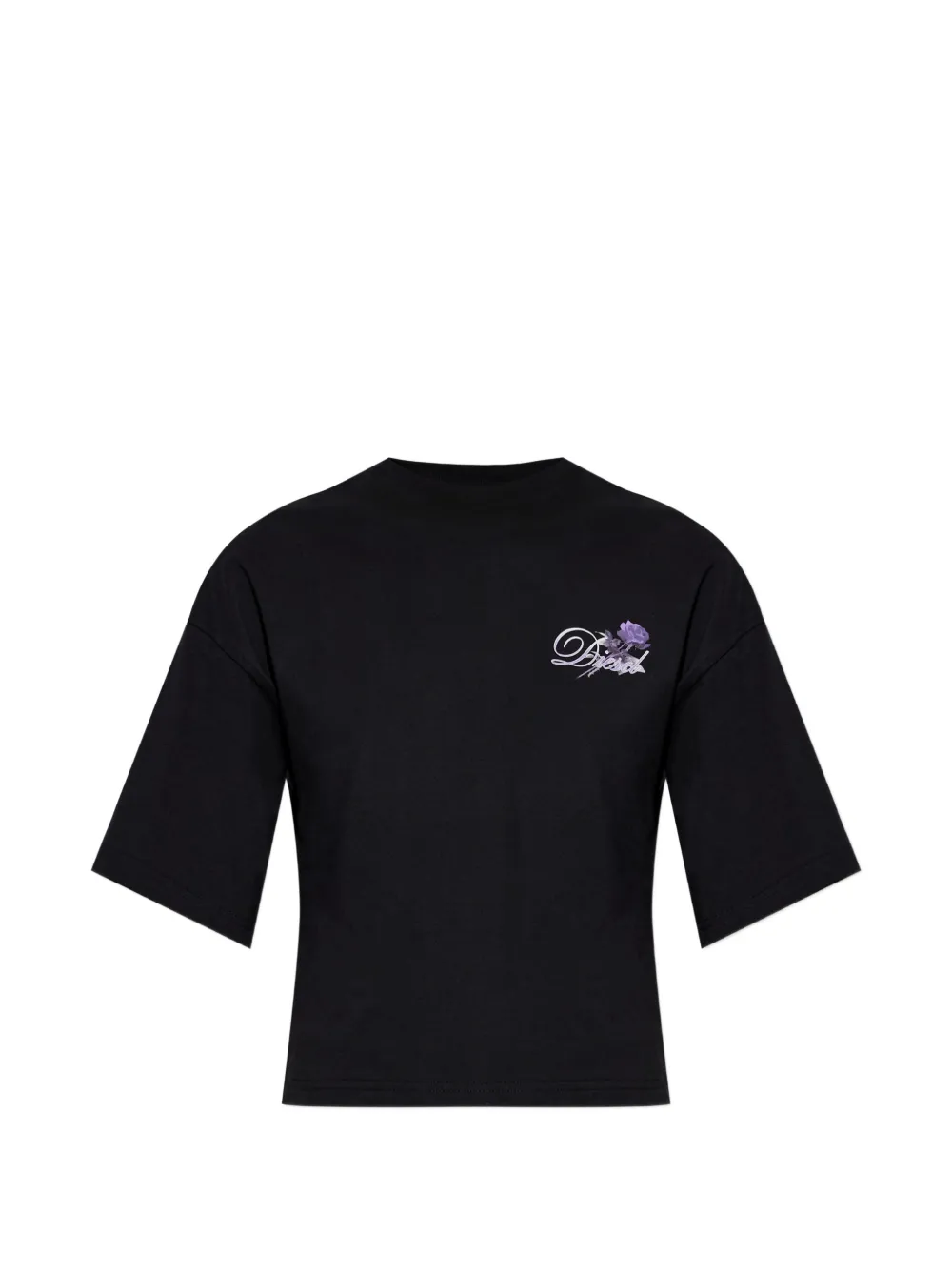 Diesel T-Cropyn floral-print cropped T-shirt - Nero