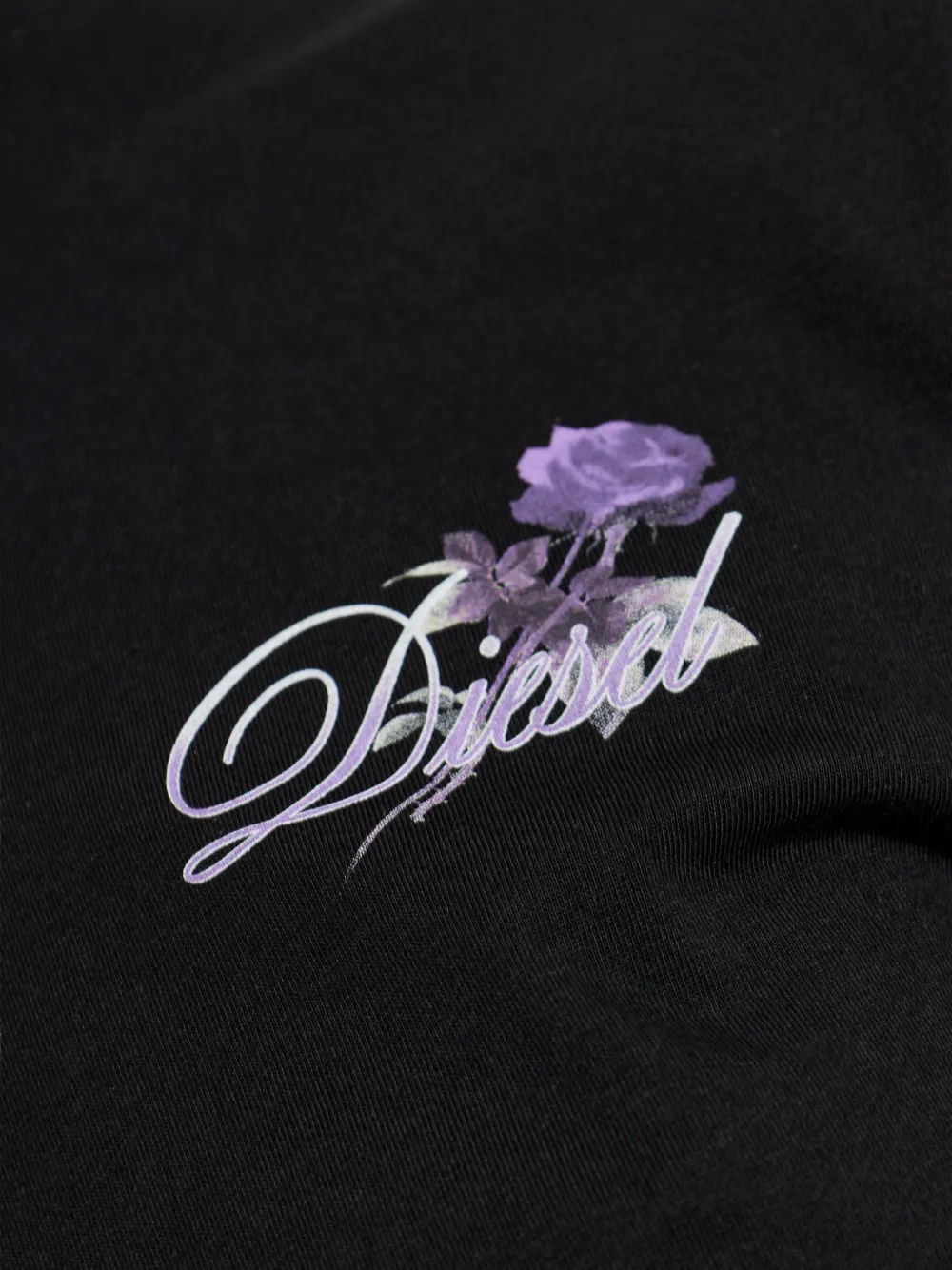 Diesel T-Cropyn cropped T-shirt met bloemenprint Zwart