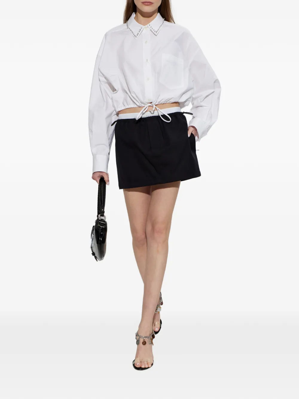  Alexander Wang Stud Crop Shirt - White 