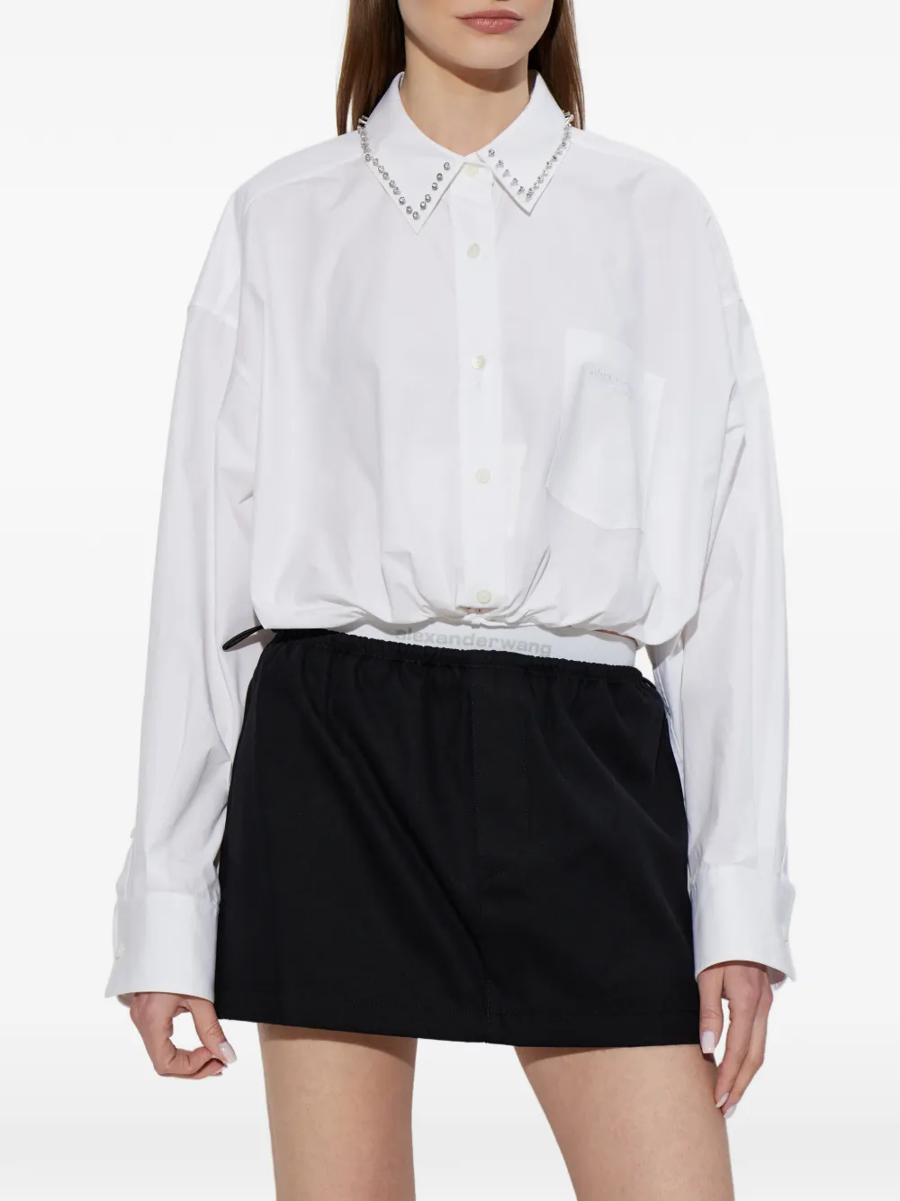  Alexander Wang Stud Crop Shirt - White 