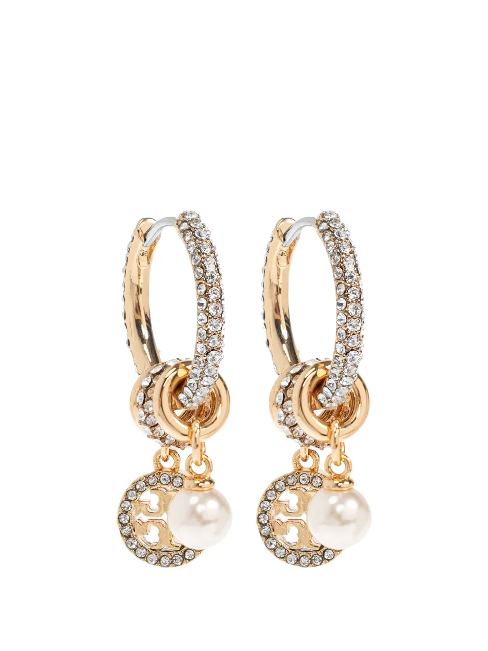 Tory Burch Icon Pavé Charm earrings - Oro