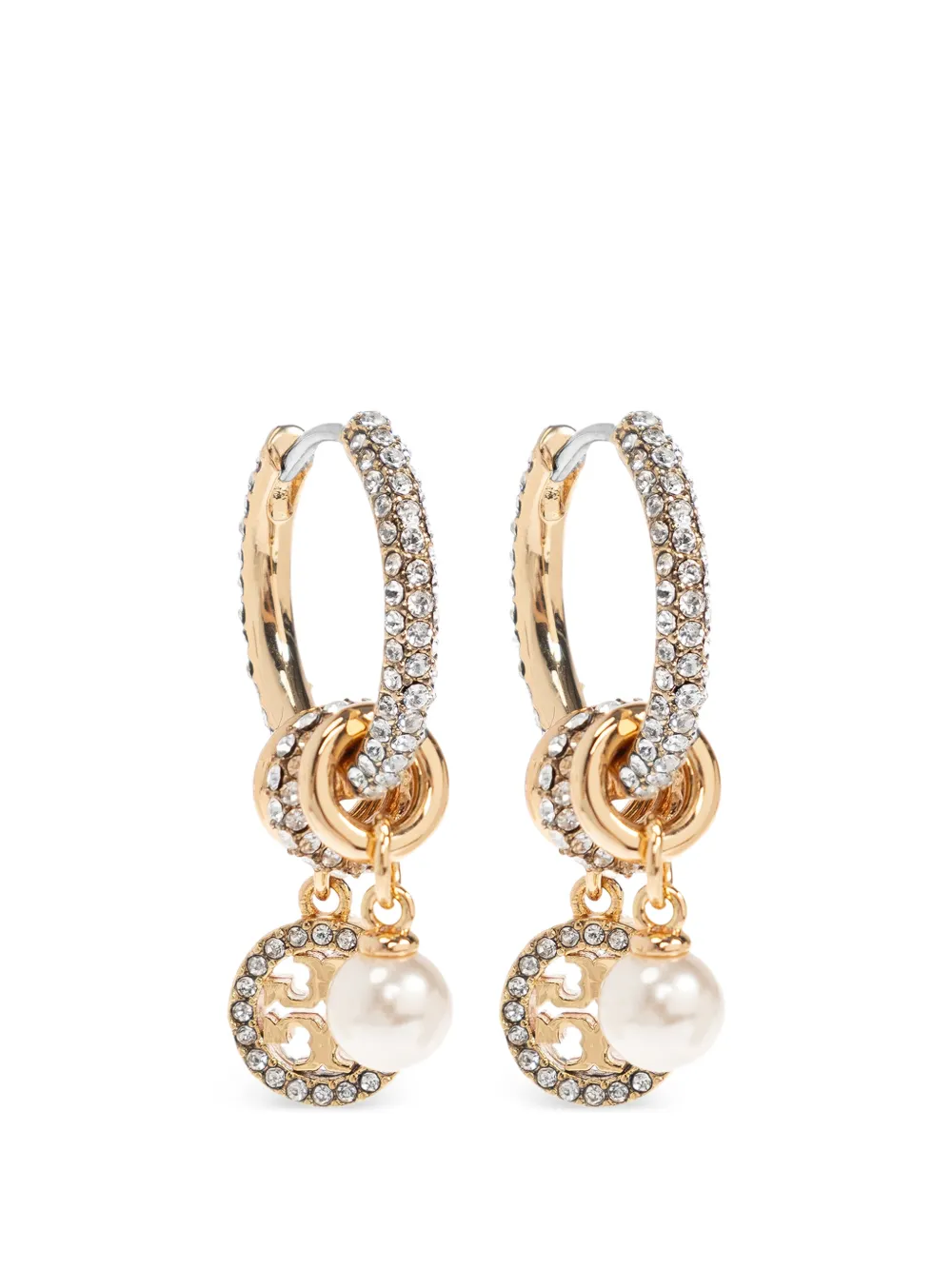 Tory Burch Icon Pavé Charm earrings - Oro