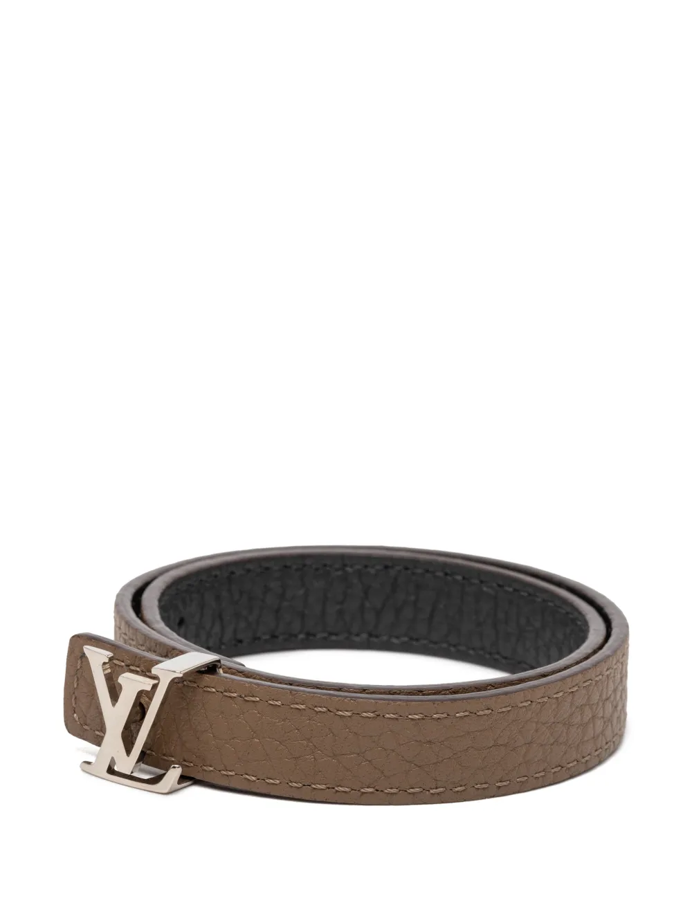  Louis Vuitton Pre-owned 2014 Bicolor Taurillon Lv Initiales Reversible Bracelet Costume Bracelet - Brown 