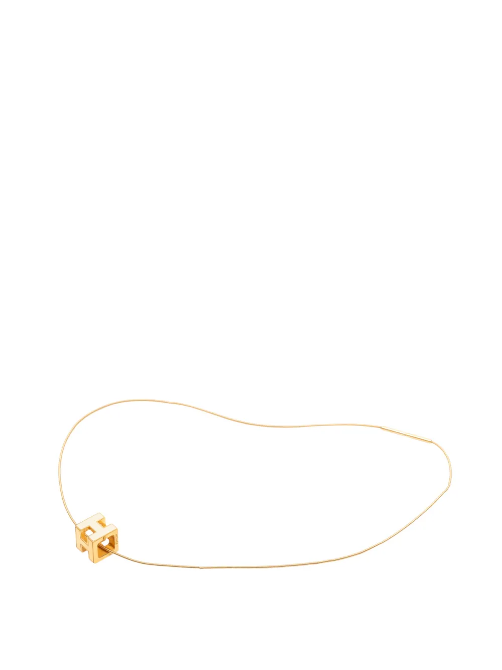 Hermès Pre-Owned 2000-2020 Gold Plated Enamel Cage D H Pendant Necklace costume necklace - Oro