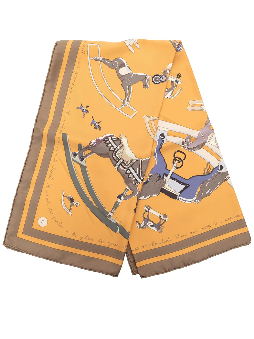 Hermès Pre-Owned 1999-2007 Raconte Moi le Cheval Silk Scarf 90 scarves - Arancione