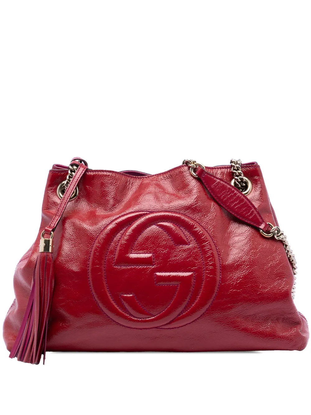 Gucci Pre-Owned 2016-2026 Medium Patent Soho Chain tote bag - Rosso