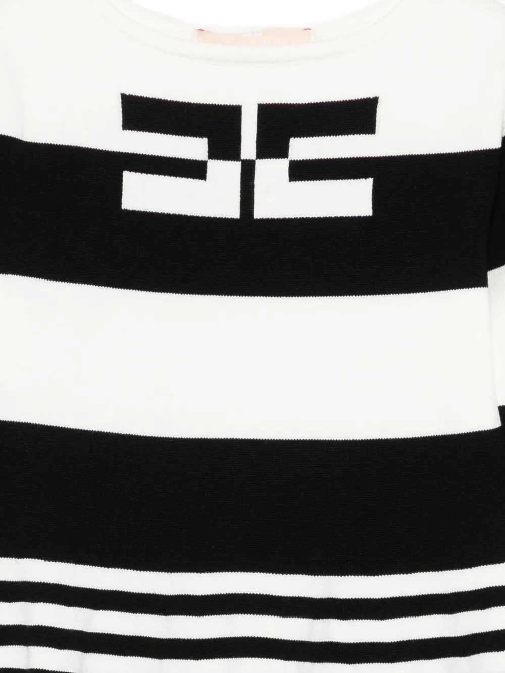 Elisabetta Franchi La Mia Bambina Gestreepte jurk Wit