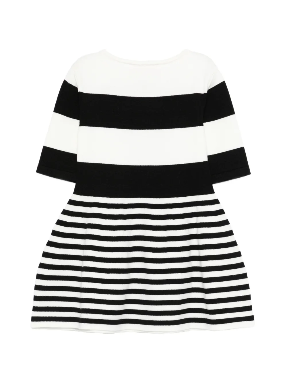 Elisabetta Franchi La Mia Bambina Gestreepte jurk Wit