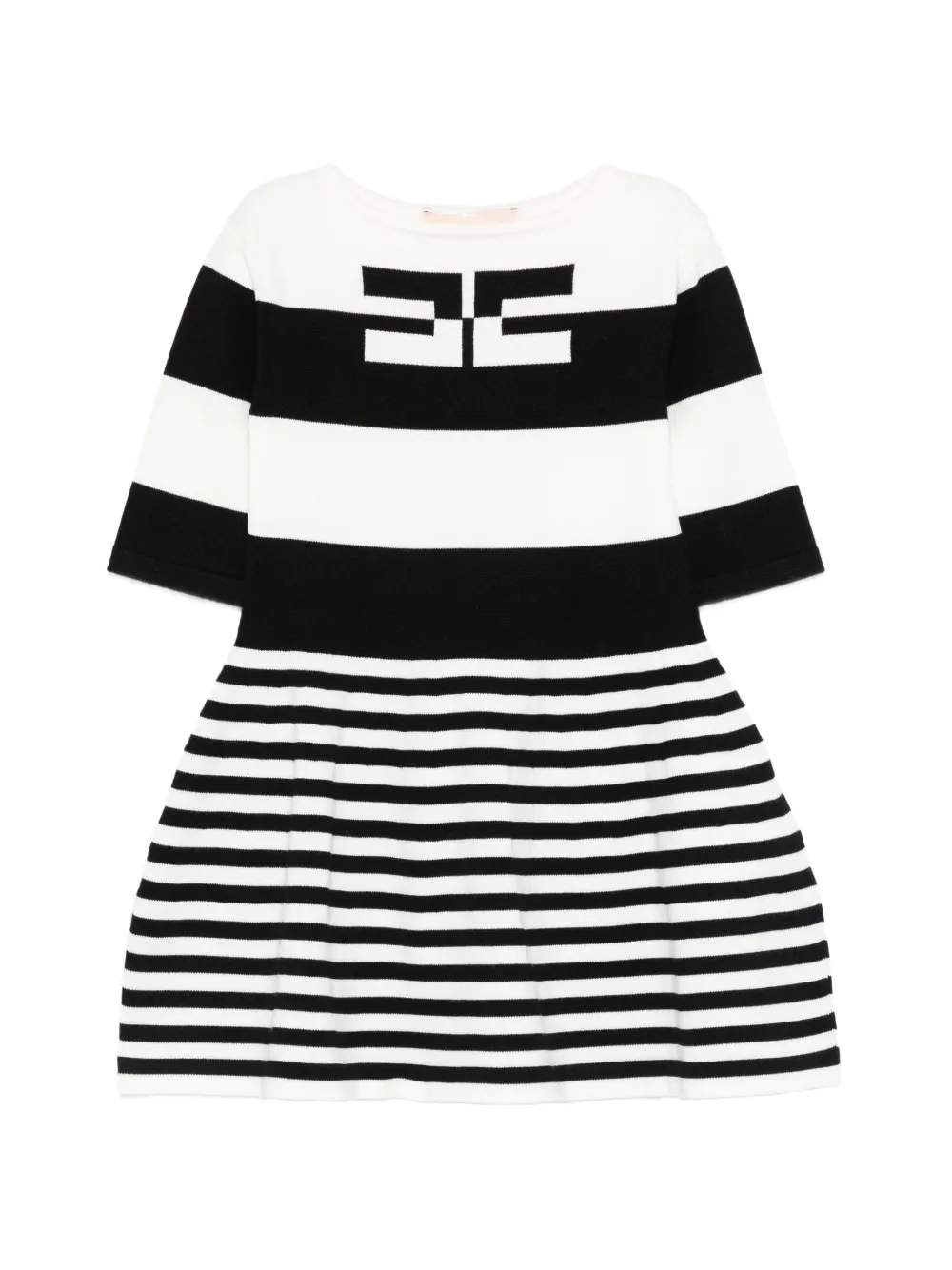 Elisabetta Franchi La Mia Bambina striped dress - Bianco