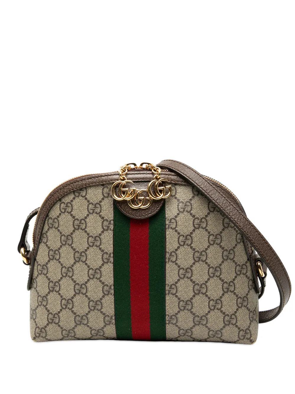 Gucci Pre-Owned 2016-2026 Small GG Supreme Web Ophidia Dome crossbody bag - Marrone