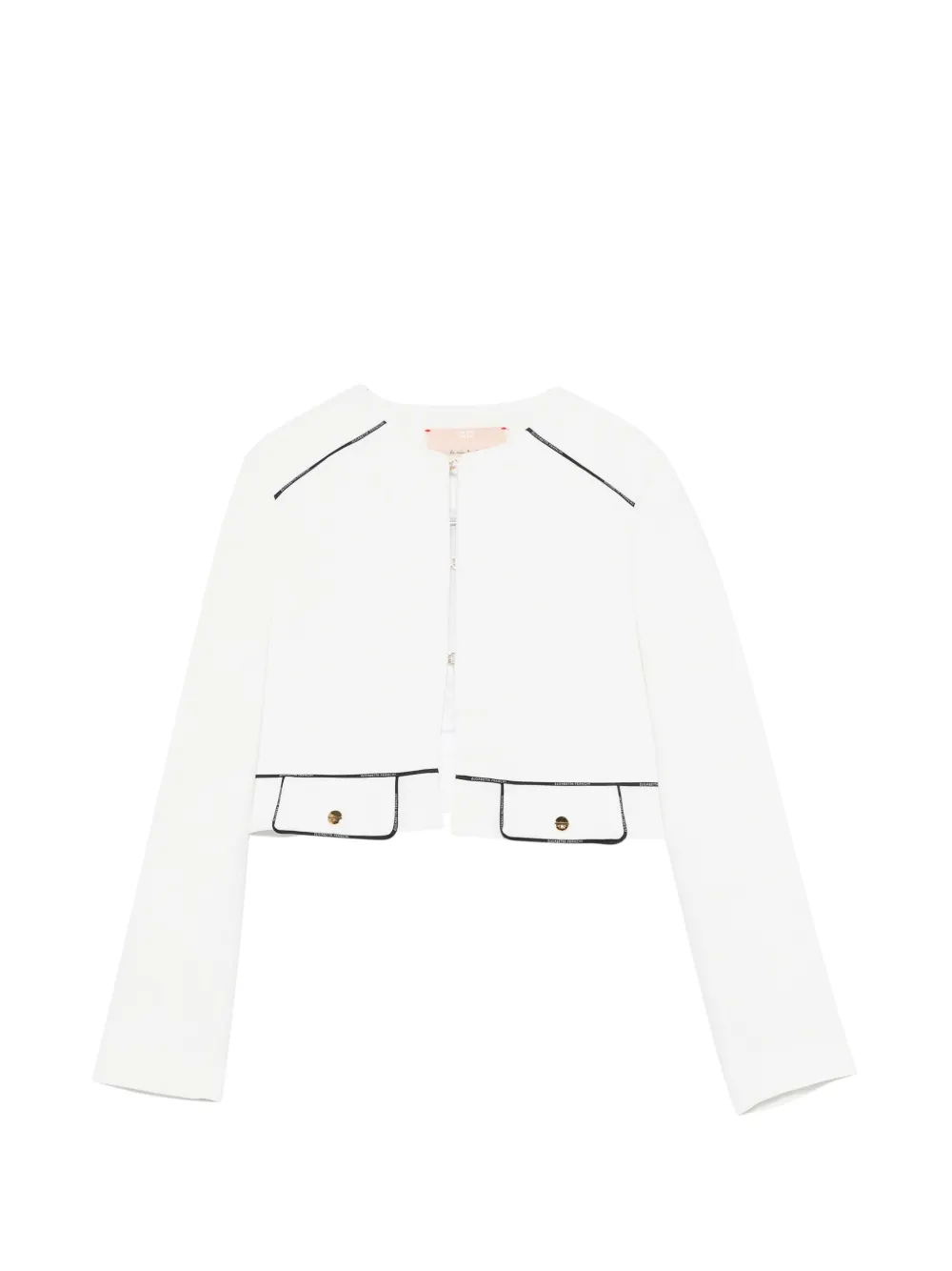 Elisabetta Franchi La Mia Bambina black-trim jacket - Bianco