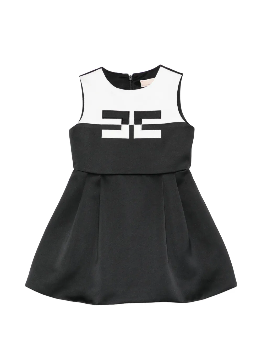 Elisabetta Franchi La Mia Bambina logo-embellishment dress - Black