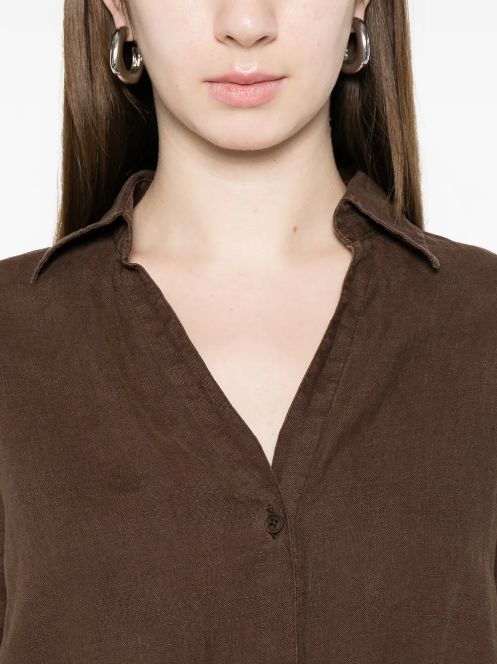 LOIS JEANS Pia blouse met gestrikte voorkant Bruin