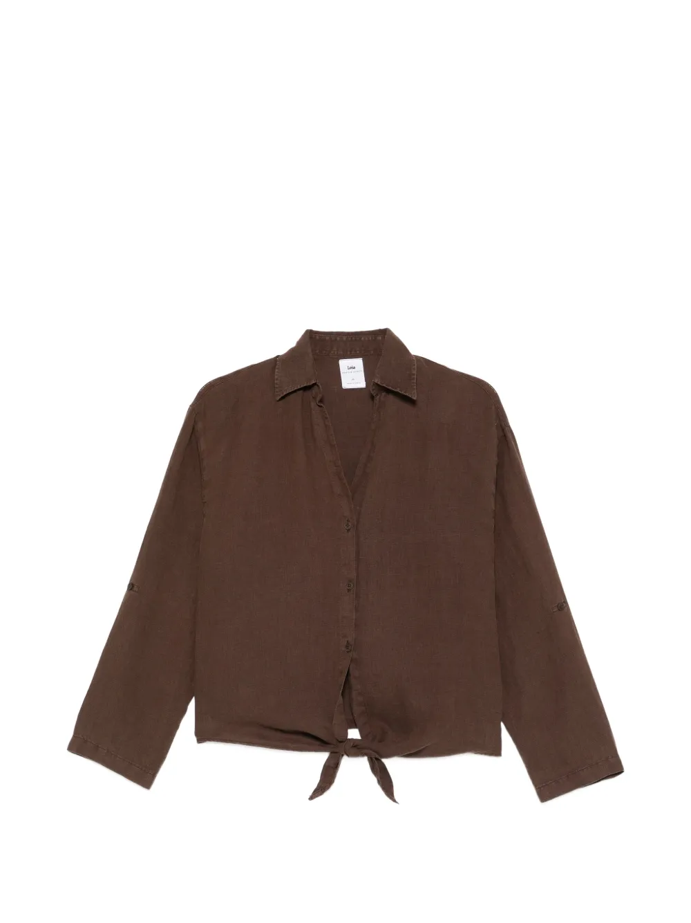 LOIS JEANS Pia tie-front shirt - Marrone