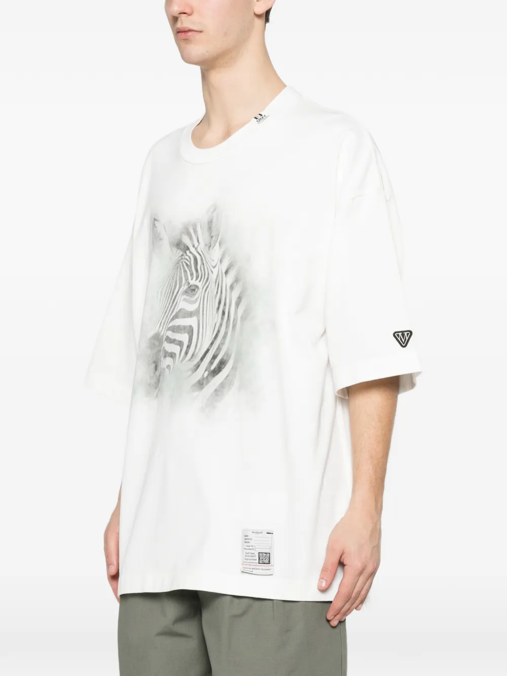 Maison MIHARA YASUHIRO T-shirt met zebraprint Wit