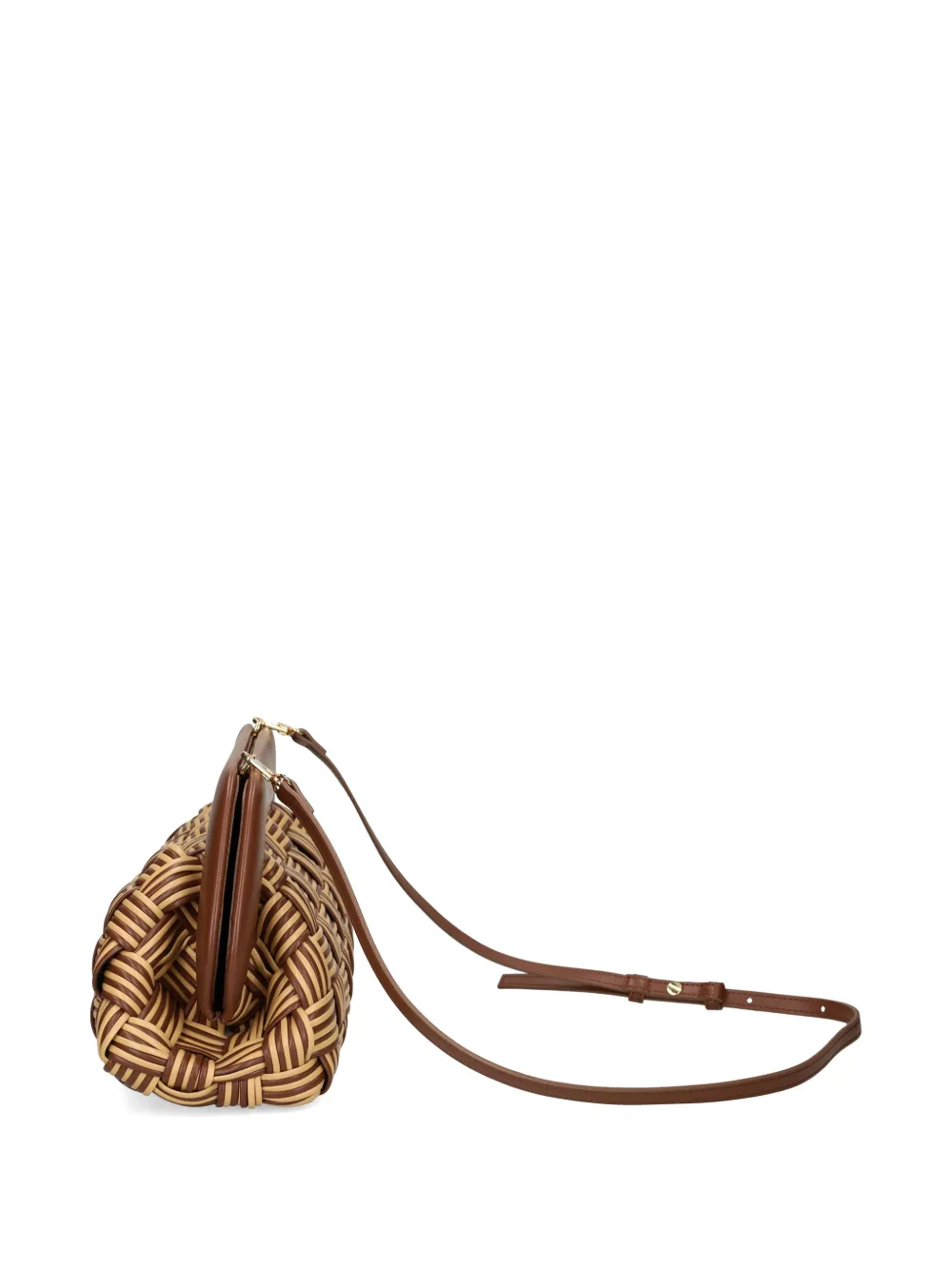 Themoirè Geweven clutch Bruin