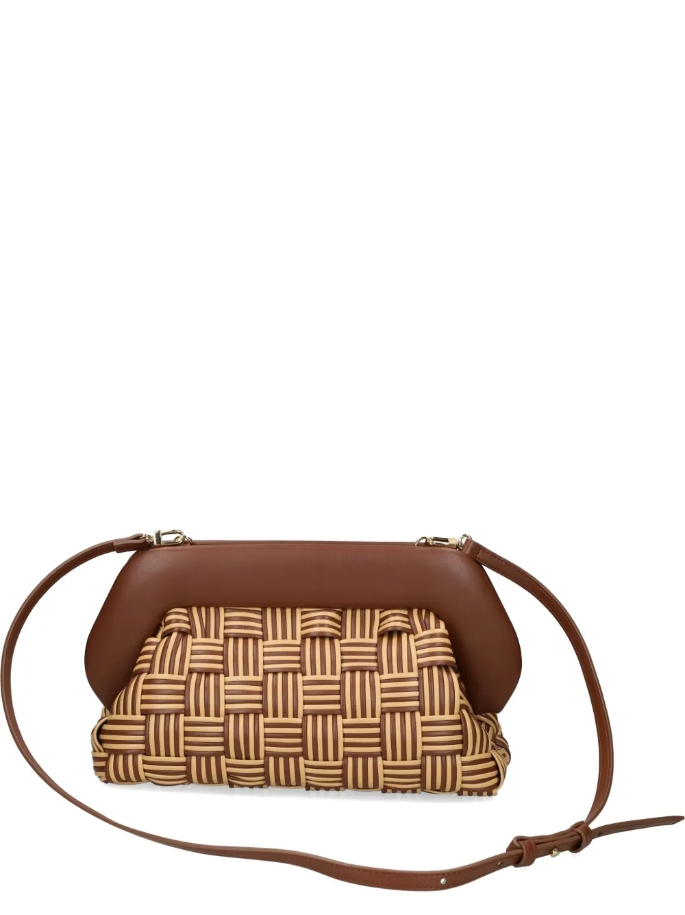 Themoirè woven clutch bag - Marrone