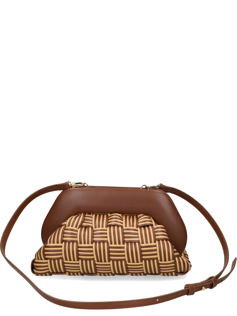 Themoirè woven clutch bag - Marrone