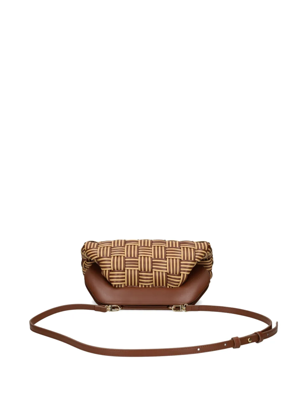 Themoirè Geweven clutch Bruin