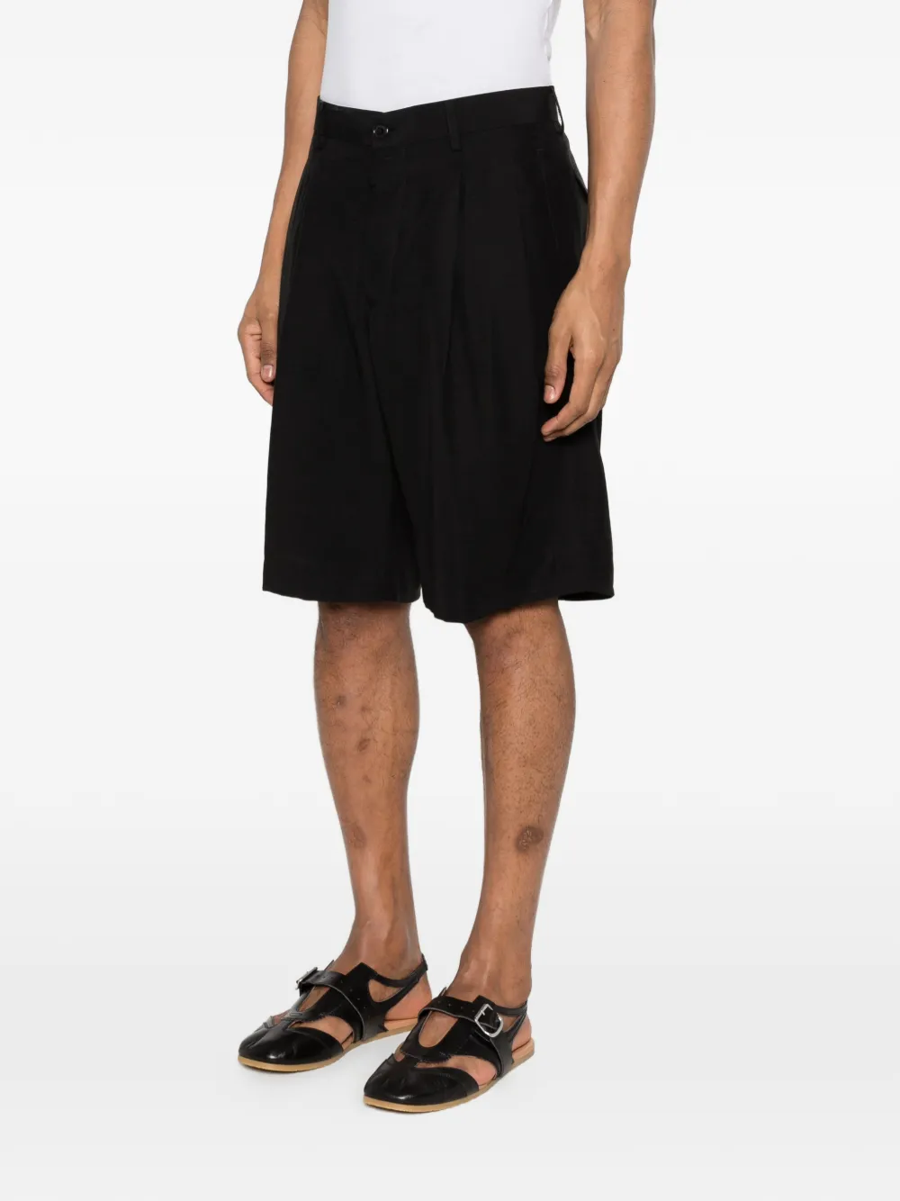 Laneus Geplooide shorts Zwart