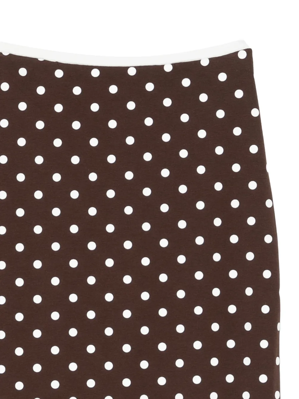  Rowen Rose Polka Dot-pattern Slit Midi Skirt - Brown 