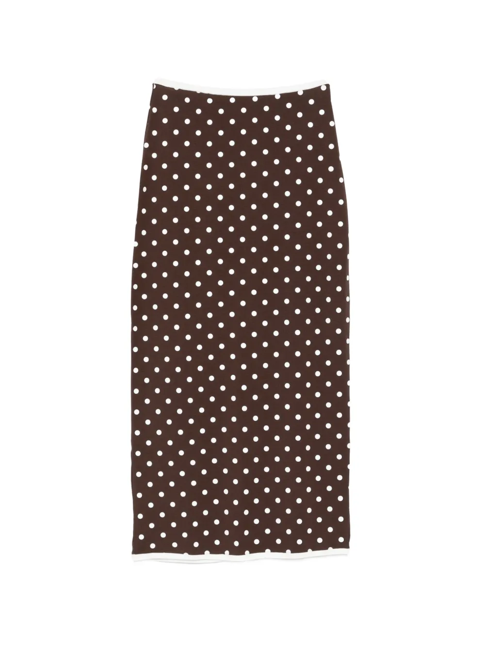 Rowen Rose polka dot-pattern slit midi skirt - Marrone