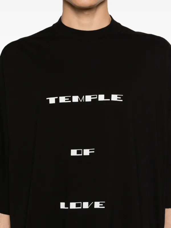 Rick Owens DRKSHDW Tommy text-print T-shirt | Black | FARFETCH UK