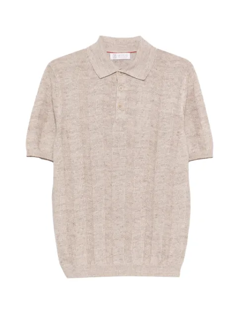 Brunello Cucinelli ribbed button polo shirt
