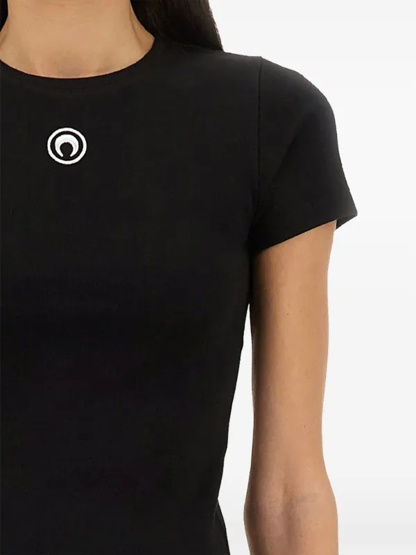 MARINE SERRE 黒 Tシャツ 半袖 MARINE SERRE（マリーンセル） マリーン セル Tシャツ Moon Logo