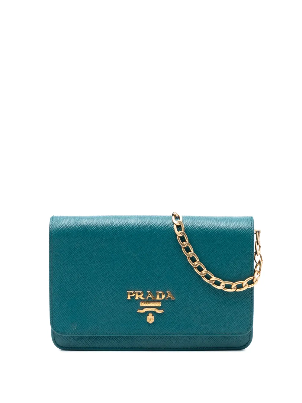Prada Pre-Owned 2010-2025 Saffiano Lux Wallet on Chain crossbody bag - Blu