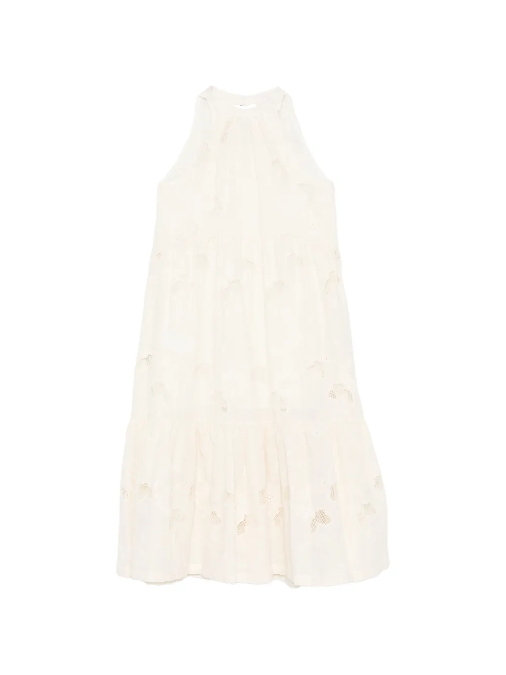 Miss Grant Kids ruffled embroidered dress - Toni neutri