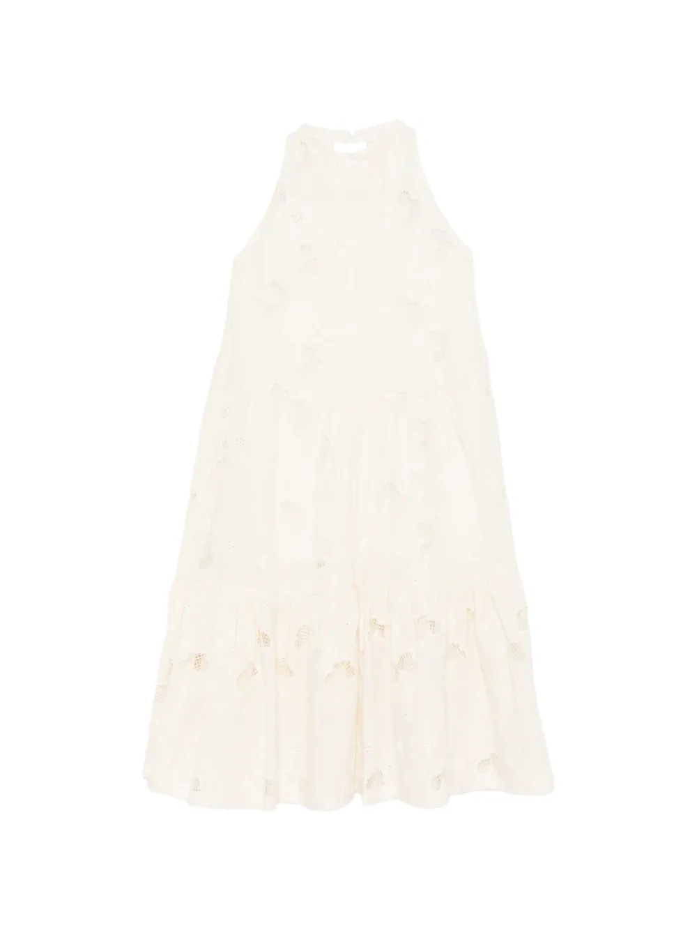  Miss Grant Kids Ruffled Embroidered Dress - Neutrals 