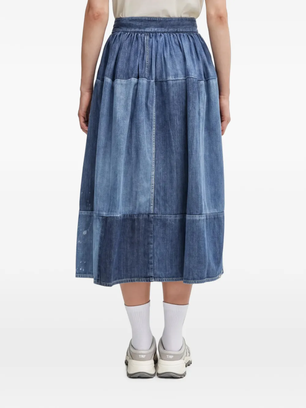 visvim Spijkerrok met patchwork Blauw