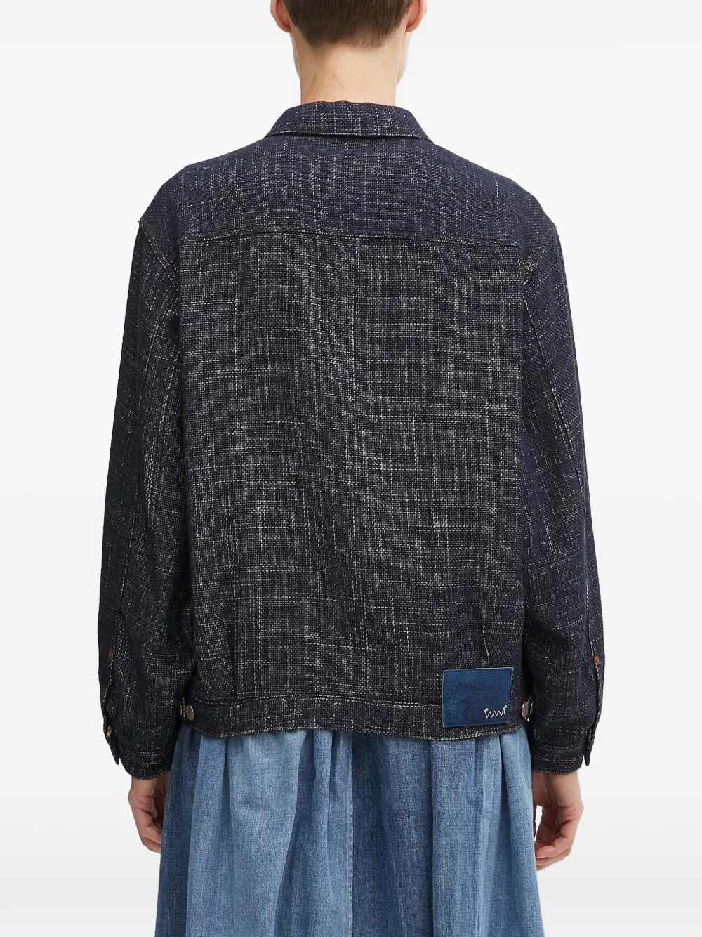 visvim Button-up jack met tweed-effect Blauw