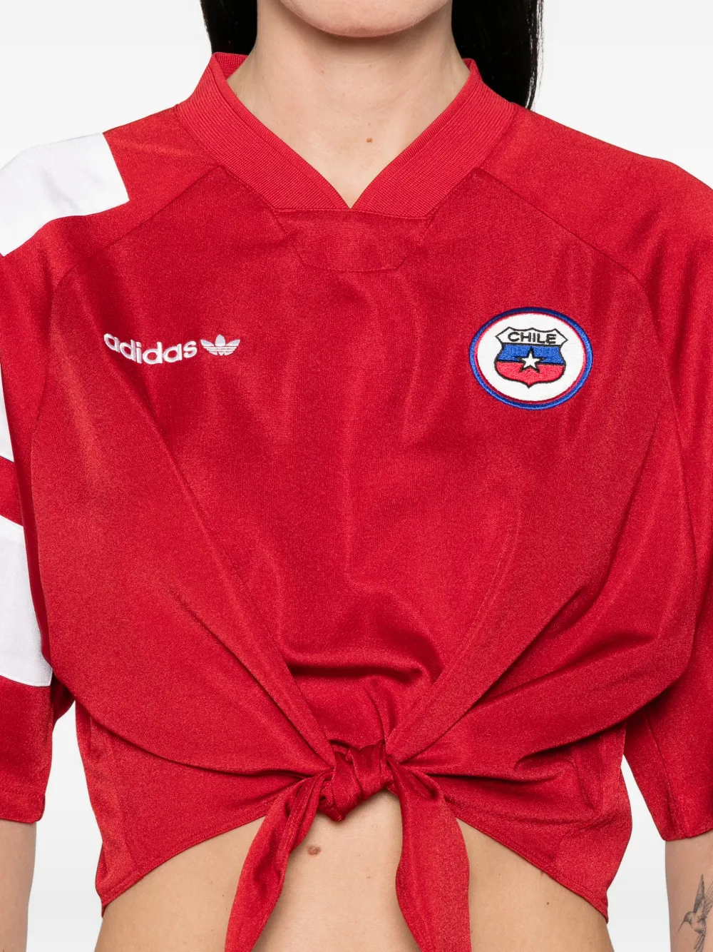 adidas Gestreepte geknoopte jersey Rood