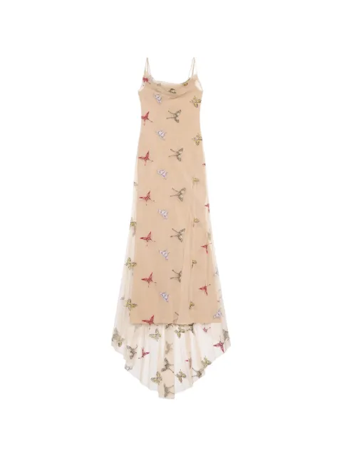 Blumarine lang tylkjole med broderi