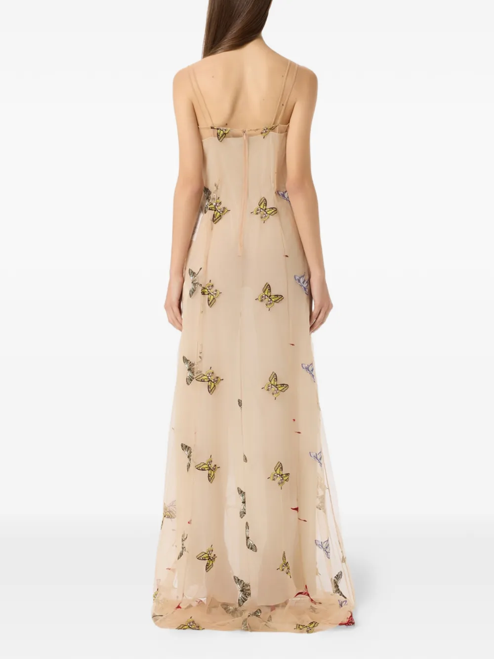 Blumarine Tulen maxi-jurk Beige